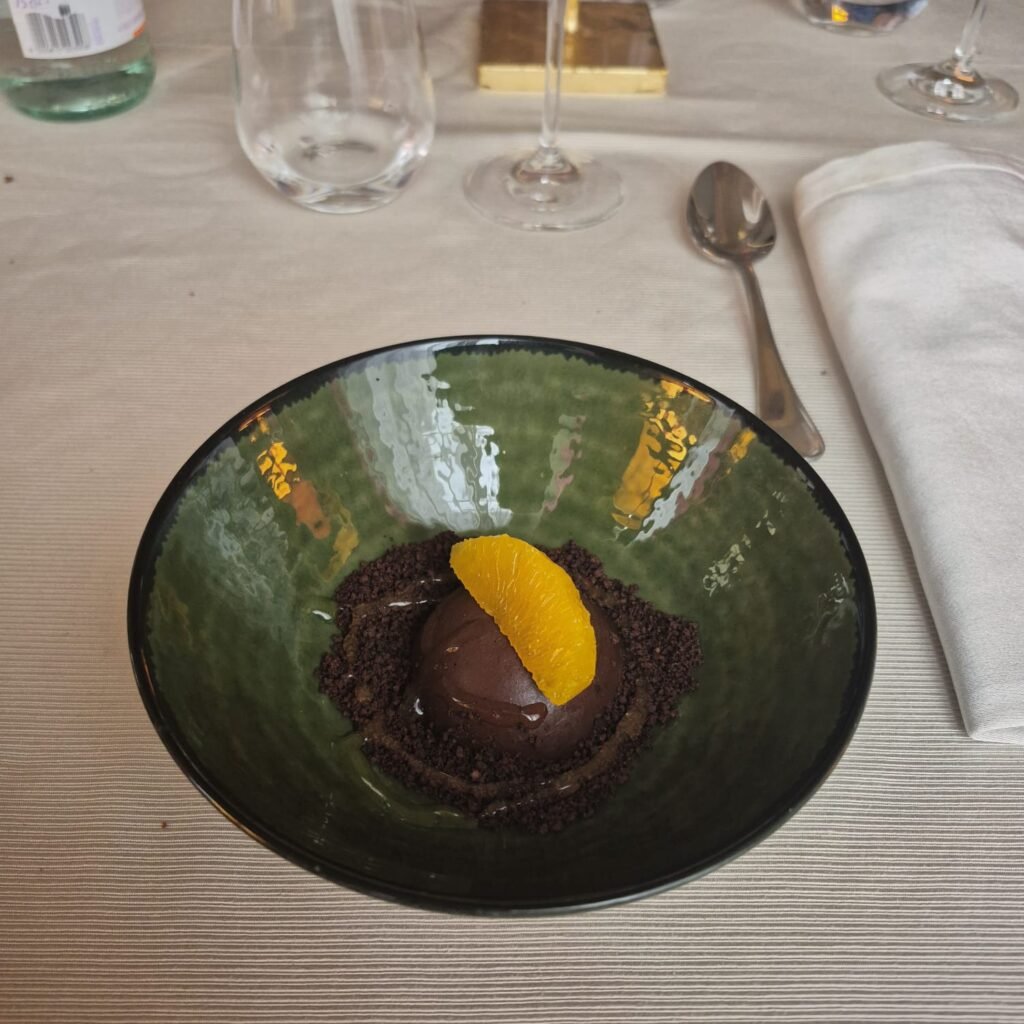Bonet al cioccolato e agrumi dessert di Villa Terzaghi Robecco sul Naviglio